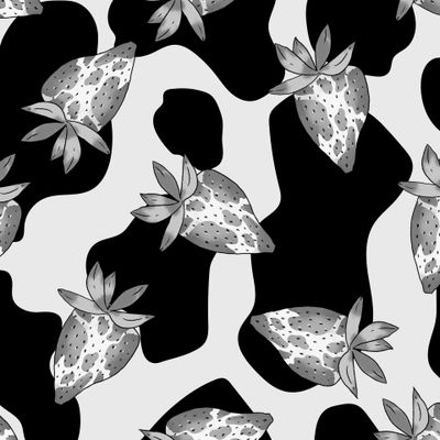 Клубничная коровка, монохром