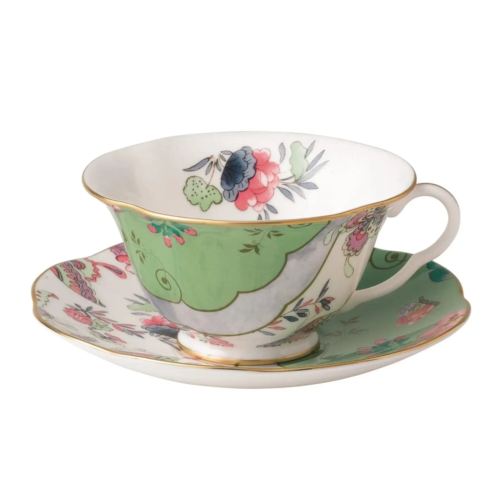 Wedgwood Чайная чашка с блюдцем Бабочка зеленая 180 мл