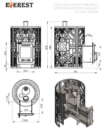 Печь для бани Эверест "Steam Master" GALAXY 18 INOX (210М) GOLD