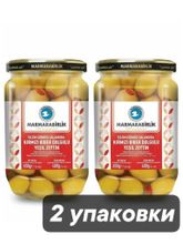 Оливки Marmarabirlik Biber фаршированные перцем 4XL 650 г x 2 шт