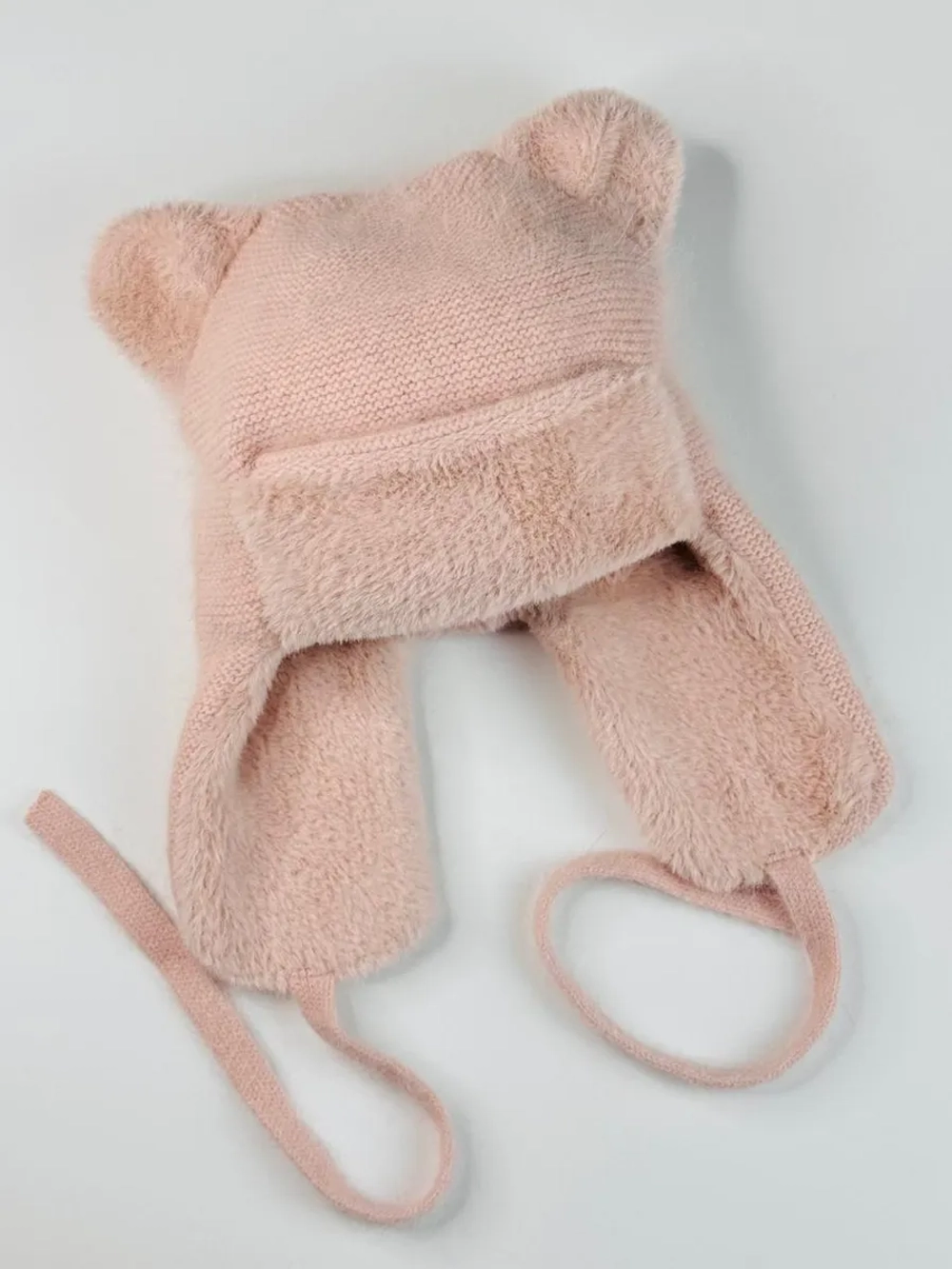 шапка зимняя вязаная с ушками ангора