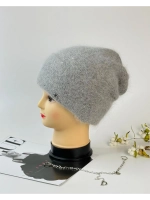 шапка зимняя вязаная ангора с пайетками