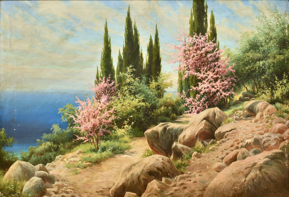 Крачковский И. Е. Крымский пейзаж. Холст, масло. 1912 г.