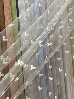 Вышивка на микросетке сердечки (5005)