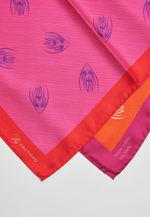 Шелковый платок Qarlygash&Qyzgaldaq RED PINK 90х90