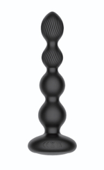 Черная анальная виброцепочка с ротацией и пультом ДУ - 17,7 см. (Цвет: черный)