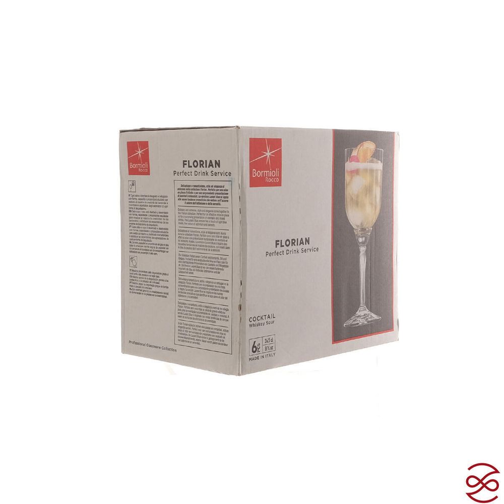 Набор фужеров 245мл 6шт Florian Bormioli Rocco MatGold