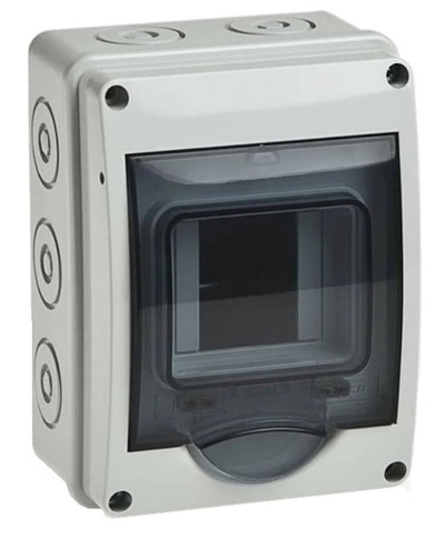 Щиток для открытой проводки с вертикальной дверцей на 3 модуля серый IP65 (ЩРН-П-3)