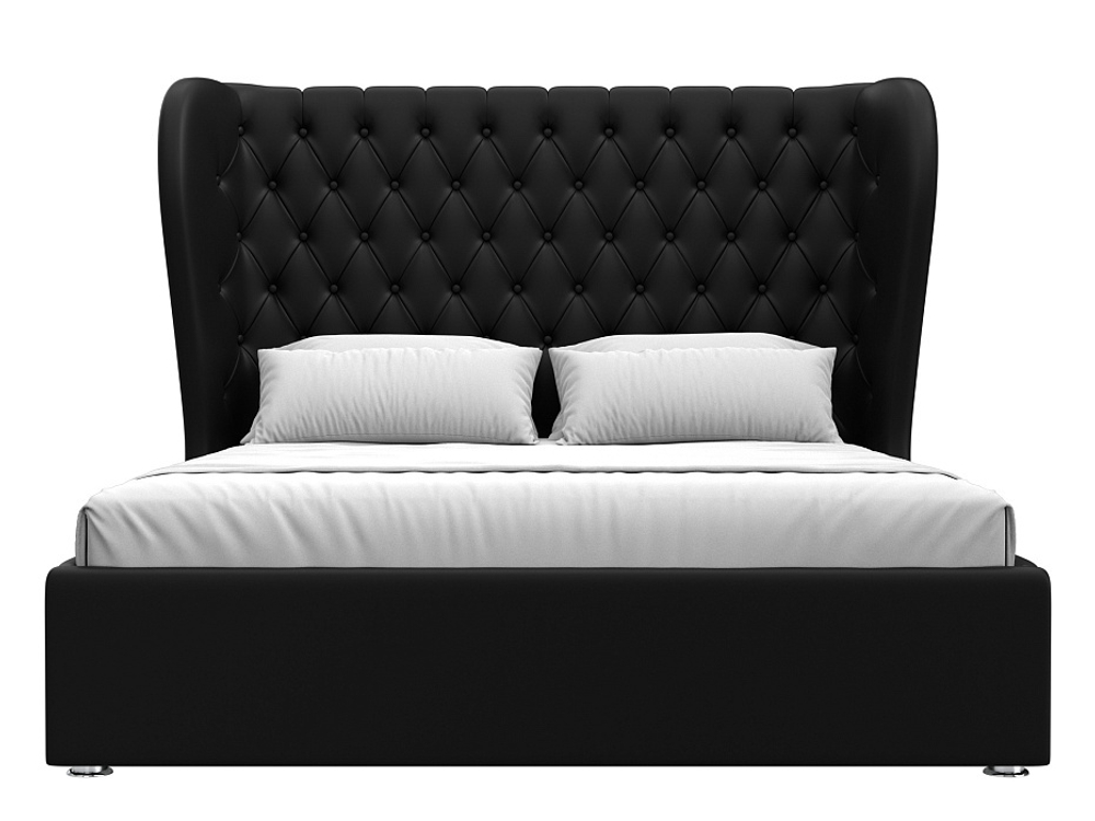 Кровать интерьерная Далия 160, Черный, Экокожа, 28667
