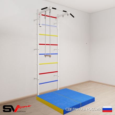 Шведская стенка Sv Sport 5124 (Турник стандарт/Трапеция/Мат 1м)