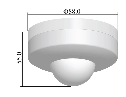 Датчик движения потолочный, накладной, 3-x проводной, макс.1200Вт, белый