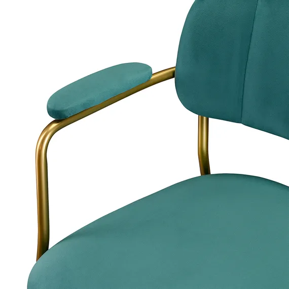 Стул Eirill Arms зеленый велюр с золотыми ножками