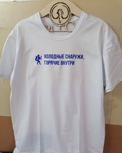 Футболка "Холодные снаружи, горячие внутри" х/б в асс-те