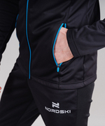Куртка разминочная NORDSKI BASE Black/Blue, мужская, NSM810170