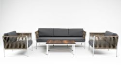 "Касабланка" лаунж-зона плетеная из роупа 5-местная, цвет серый