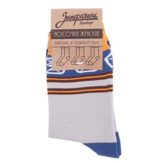 Носки ЗАПОРОЖЕЦ Полосы 2 Женские Светло-Серый