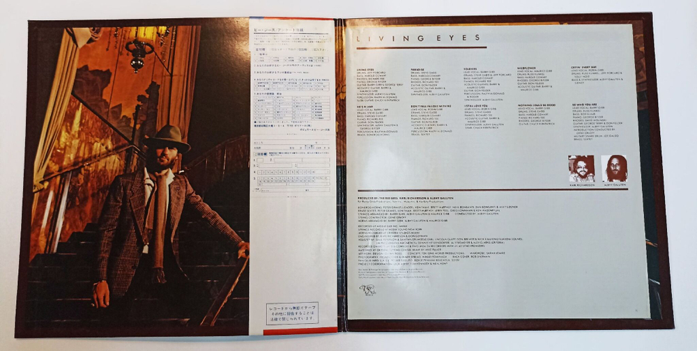 Винтажная виниловая пластинка LP Bee Gees Living Eyes (Japan 1981)