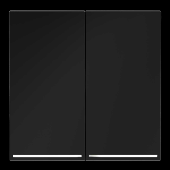 Клавиши для выключателя/переключателя двухклавишного с подсветкой S70 (черный матовый) Voltum VLS000408