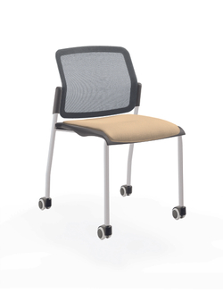 Movie стул со спинкой-сеткой на 4 ногах и колесах