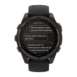 Спортивные часы Garmin fenix 8, 47 мм, Solar, титан с DLC, сапфир, силиконовый ремешок цвета чёрный/«серая галька» Тёмно-серый безель из титана с DLC-покрытием, дисплей Solar. Ремешок с классической застёжкой — на запястье обхватом 125–208 мм