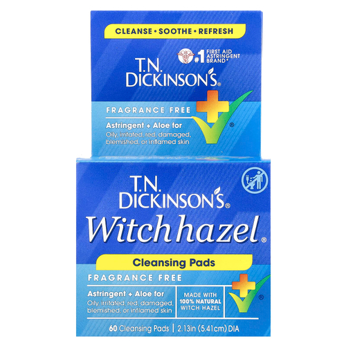 Dickinson Brands, TN Dickinson's® Witch Hazel®, очищающие салфетки, без отдушек, 60 очищающих салфеток