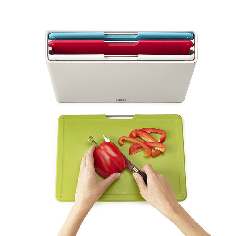 Набор разделочных досок в подставке folio large, серебристый, 4 шт.