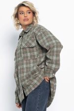 Пальто-рубашка Хармони (зелено-коричневая) Б15040-5М LT Collection