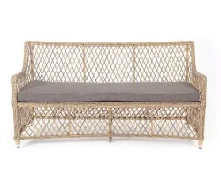 "Латте" диван двухместный из искусственного ротанга, цвет соломенный