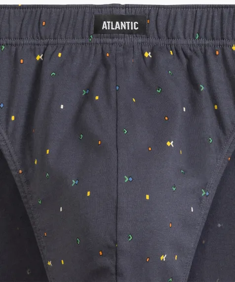Мужские трусы (3шт) слипы спорт Atlantic 3MP-186, хлопок, черные + зеленые + графитовые
