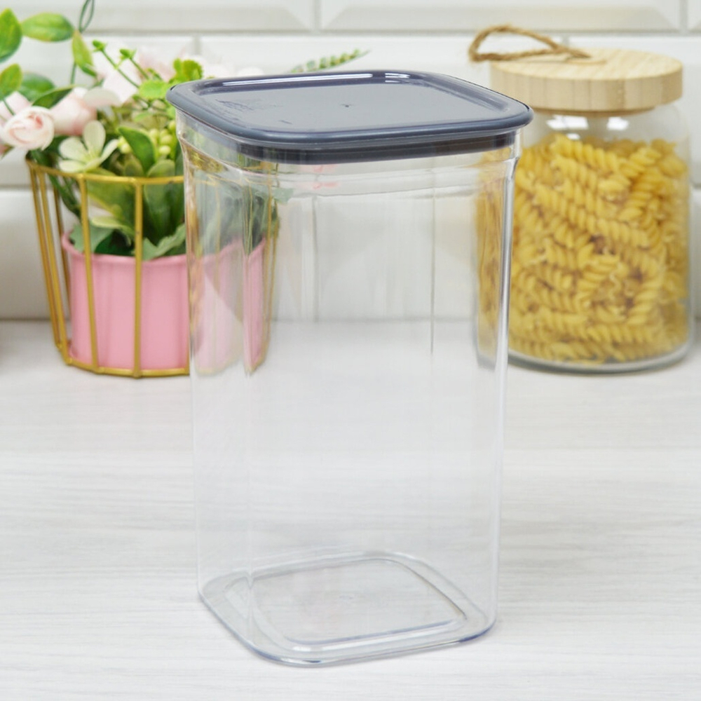 Контейнер для сыпучих продуктов 1,3л "Смарт" чернильно-серый