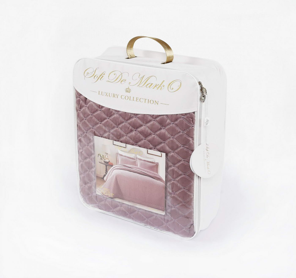 Покрывало 240х260 и 2 наволочки 50х70 Sofi De MarkO Эллада Пепельная роза