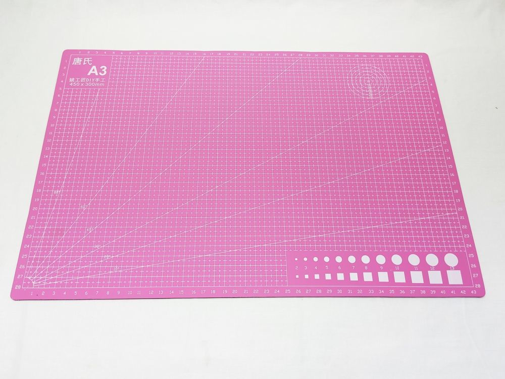 Коврик для резки, мат непрорезаемый, цвет розовый размер A3 45*30 см, толщина 3 мм (1уп = 3 шт)