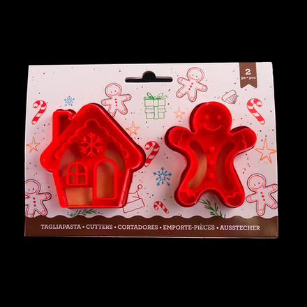 Вырубка для пряника с оттиском "Домик, человечек" 2 шт.