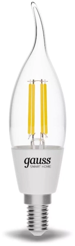 Лампа Gauss Smart Home Filament СF35 4,5W 495lm 2000-6500К E14 изм.цвет.темп.+дим. LED 1280112