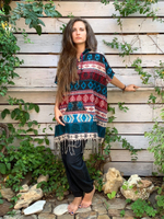 Пончо шерстяное с орнаментом