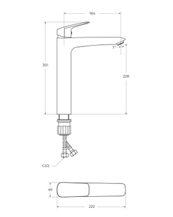 Cмеситель BelBagno для накладных раковин DUE-LMC-GM-W0 без донного клапана