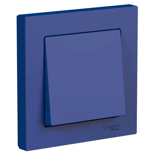 Atlas Design 1-клавишный выключатель, сх.1, 10АХ, в сборе, аквамарин