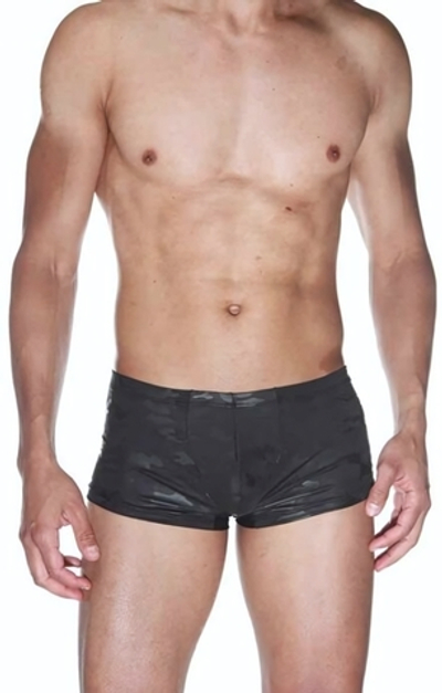 Мужские трусы-хипсы с камуфляжным принтом (Размер: L-XL) (Цвет: черный)