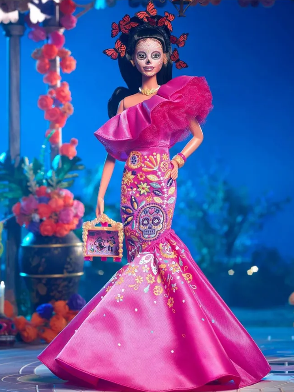 Барби Dia de Muertos HJX14 Latina, коллекционная кукла в стиле Дня мертвых