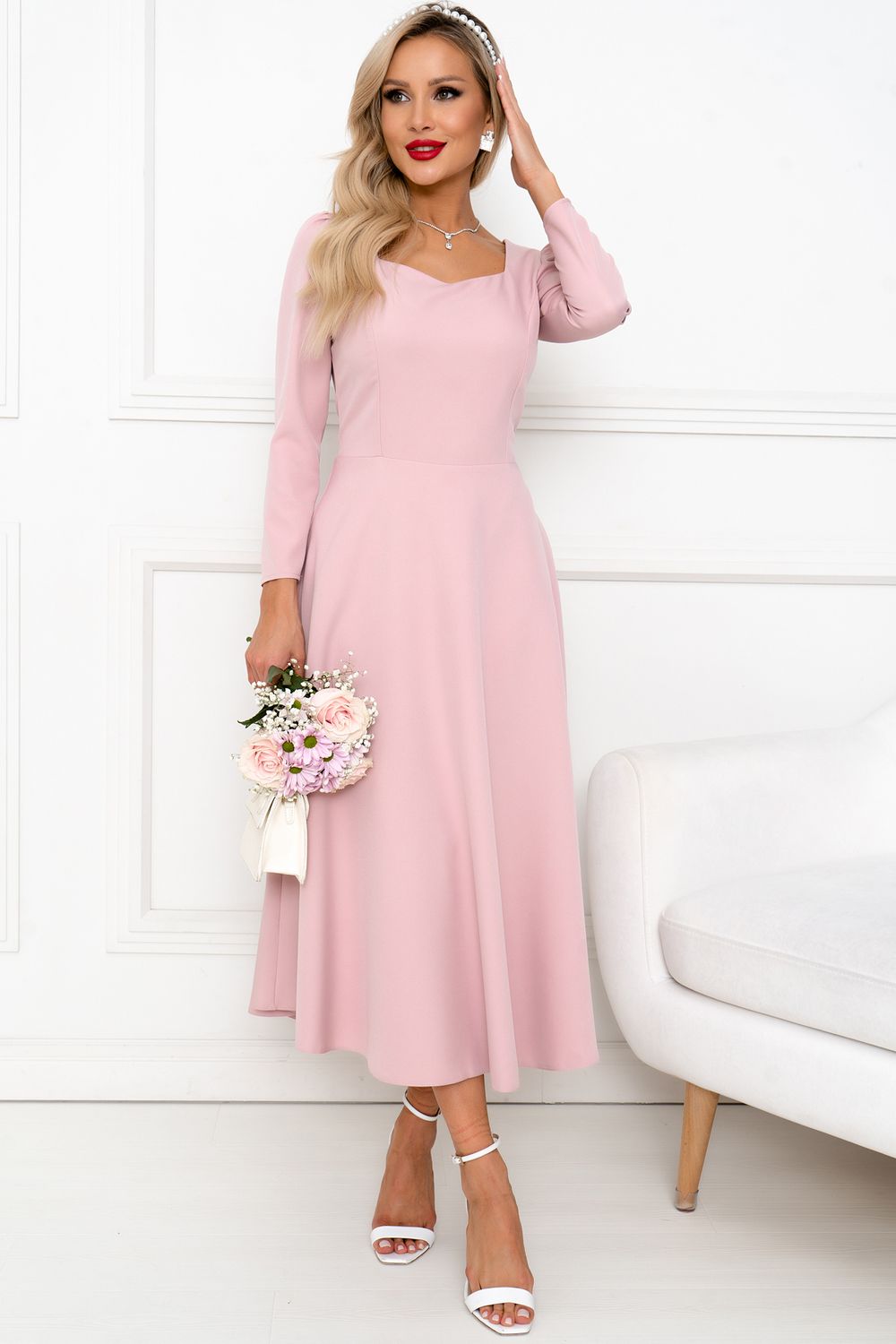 Платье Торжество (пудровый) Р11-1201/3 Nikol