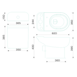 УНИТАЗ-КОМПАКТ W103 HOME DE LUXE C 2 УРОВНЕВОЙ АРМАТУРОЙ, СИДЕНЬЕМ  НЕПТУН И БОЛТАМИ КРЕПЛЕНИЯ