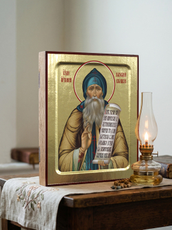 Икона Пахомия Великого, преподобного на дереве: 125 х 160 (Синопсисъ)