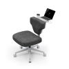 Кресло гибридной посадки FoxGear SHORTZ Fabric, размер 2 (с ноутбучным столиком), тёмно-серый (FG-SHORTZ-F2-DG)