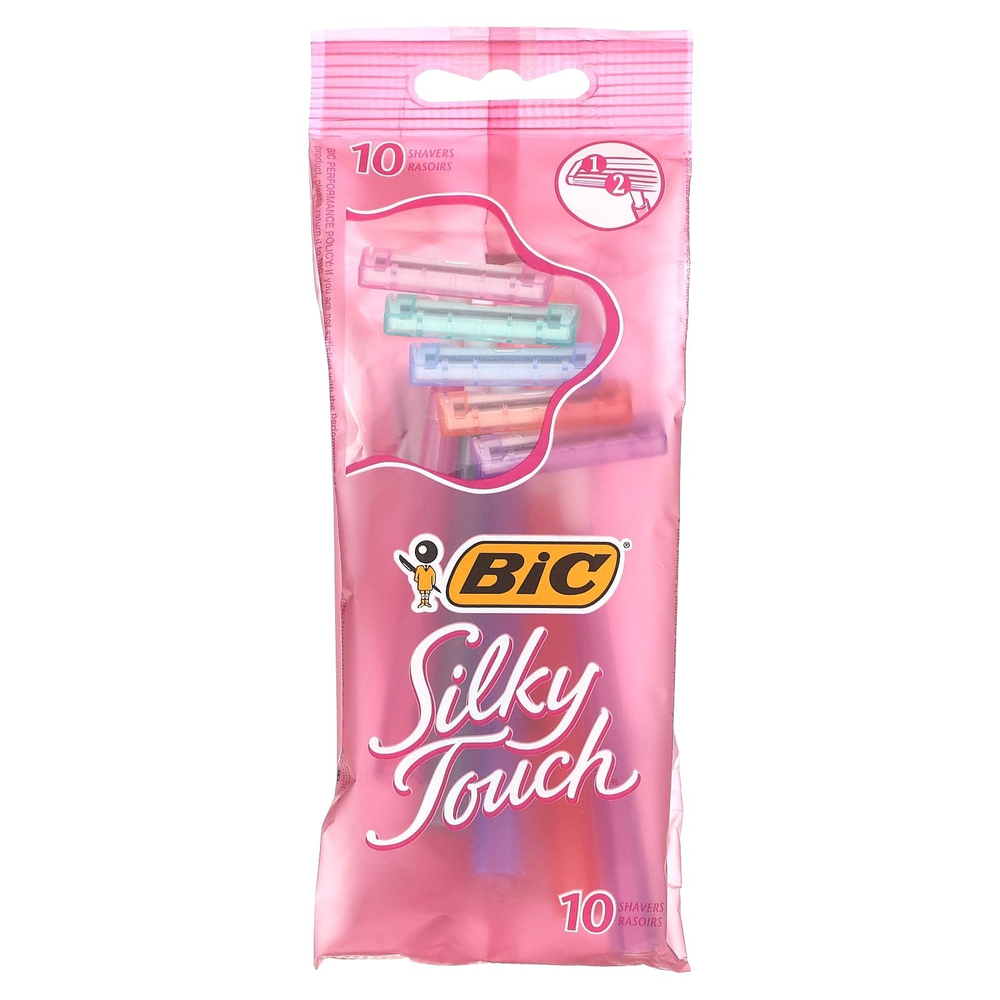 BIC, Silky Touch, одноразовые бритвенные станки, 10 шт.