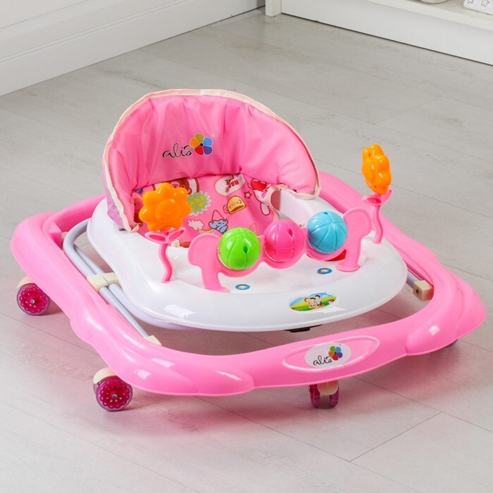 Ходунки "GAME C", 6 силиконовых колес, муз. (Alis) (розовый)