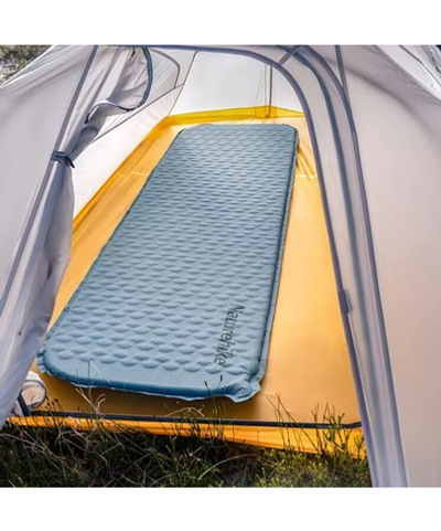 Коврик самонадувающийся Naturehike, 196x65x3,5 см, увеличенный, светло-синий