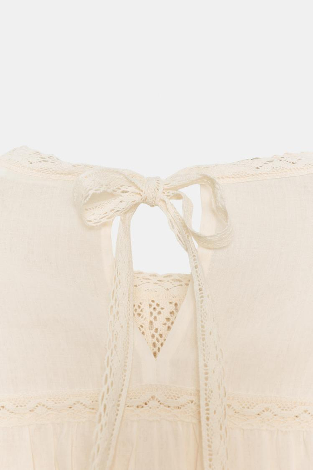 ZARA РУБАШКА С ВЫШИВКОЙ ZW COLLECTION, ЦВЕТ СЛОНОВОЙ КОСТИ