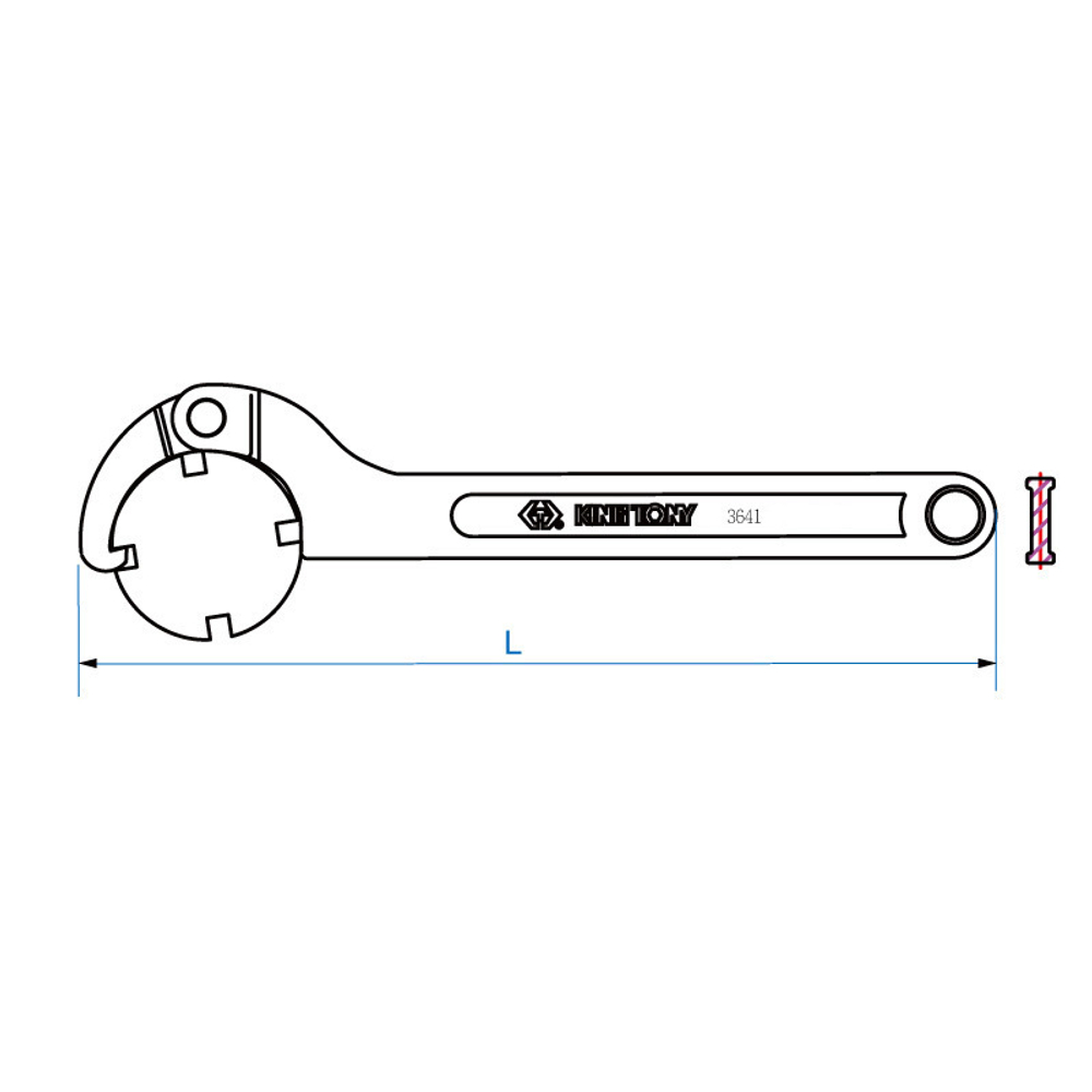 KING TONY (3641-C0) Ключ радиусный шарнирный 80-120 мм