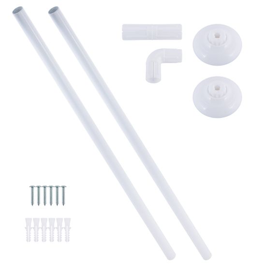 Карниз для ванной угловой Г-образный 80х80 см. Besser BS 0474A