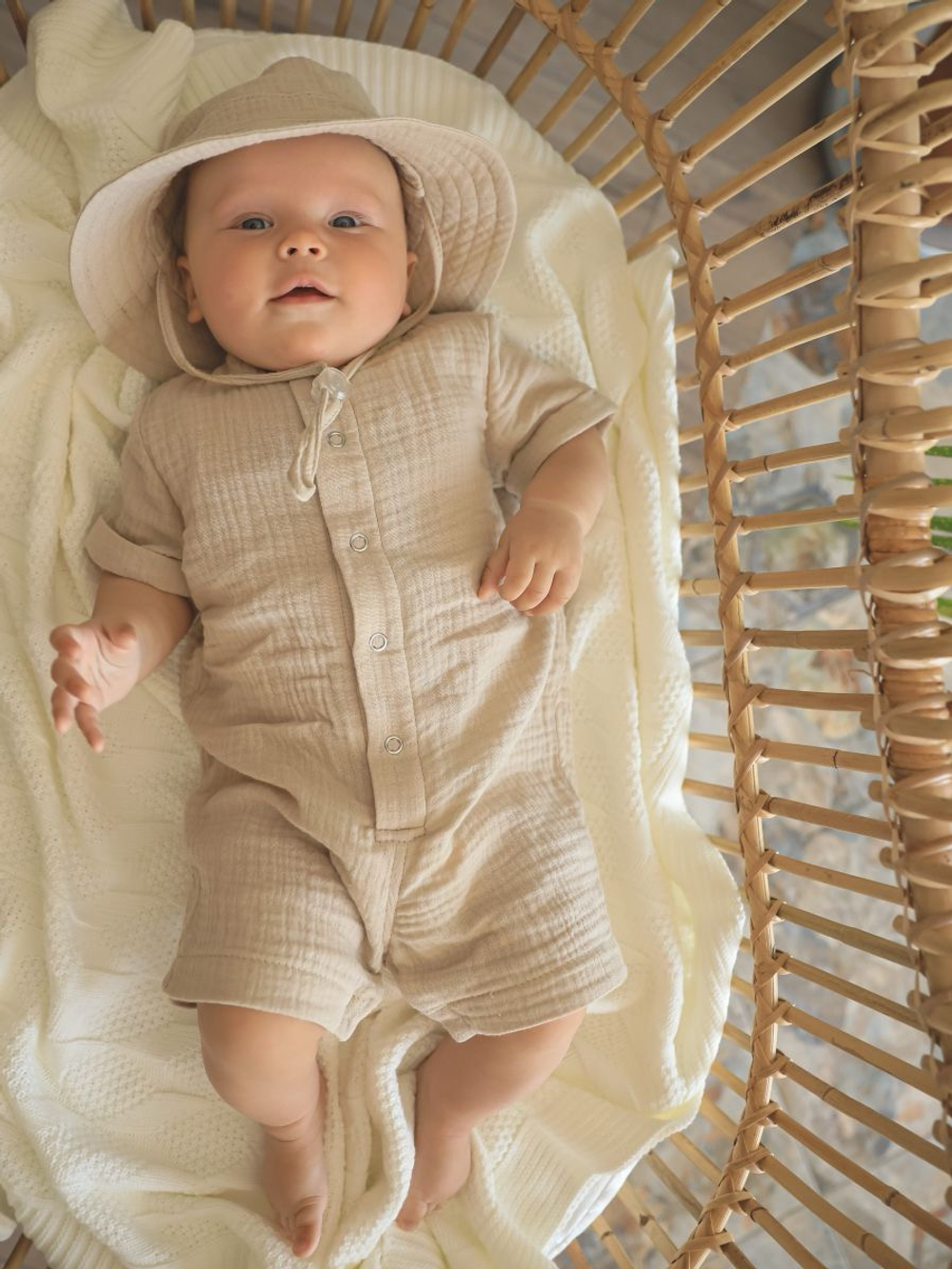 Песочник для мальчика из хлопка, Бежевый